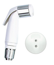 Punho Ducha Higiênica 1/2 BSP Branco c/ Destorc. s/ Trava c/ Suporte