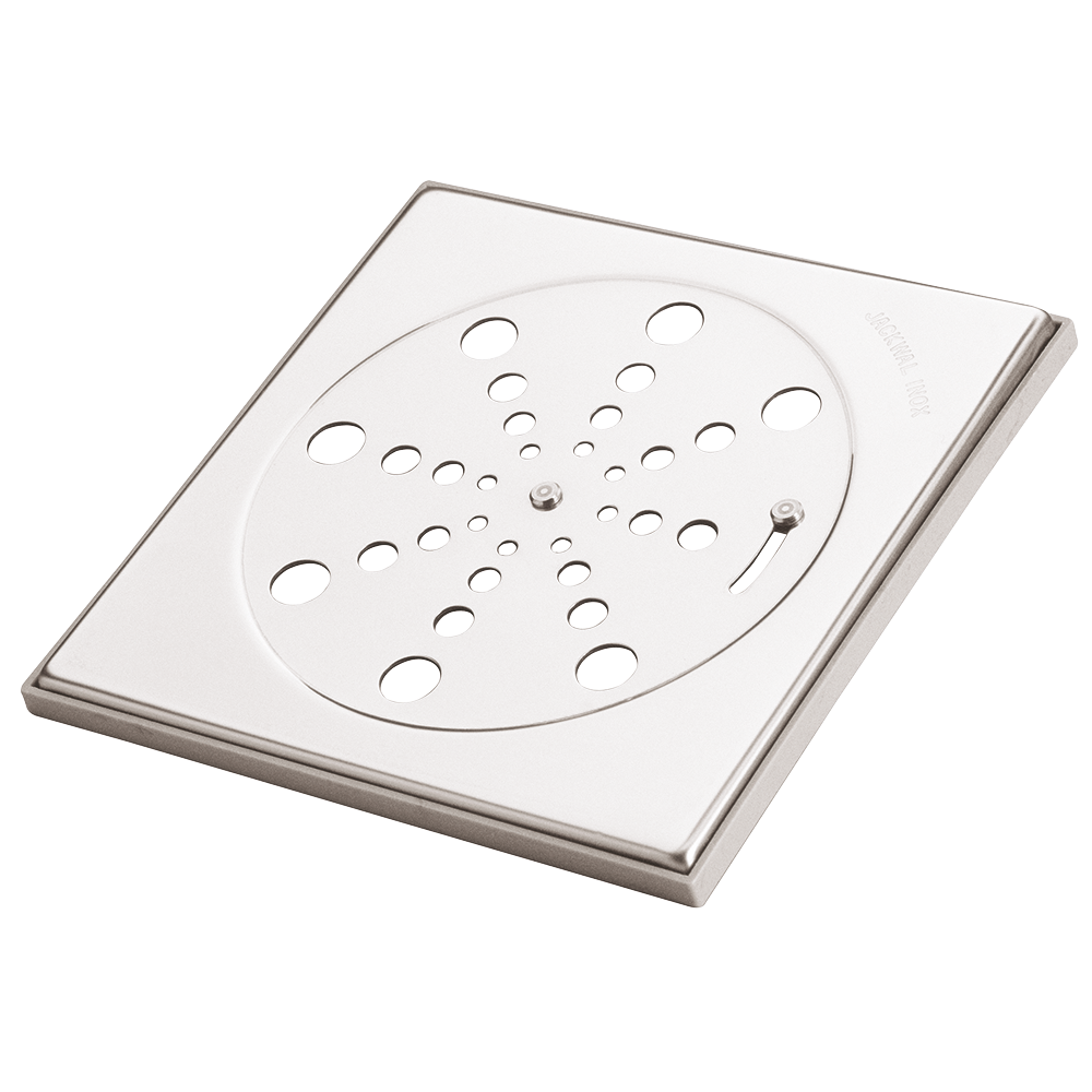 Grelha Quadrada 10 [95mm] Aco Inox 304 C/ Fecho C/ Moldura PP