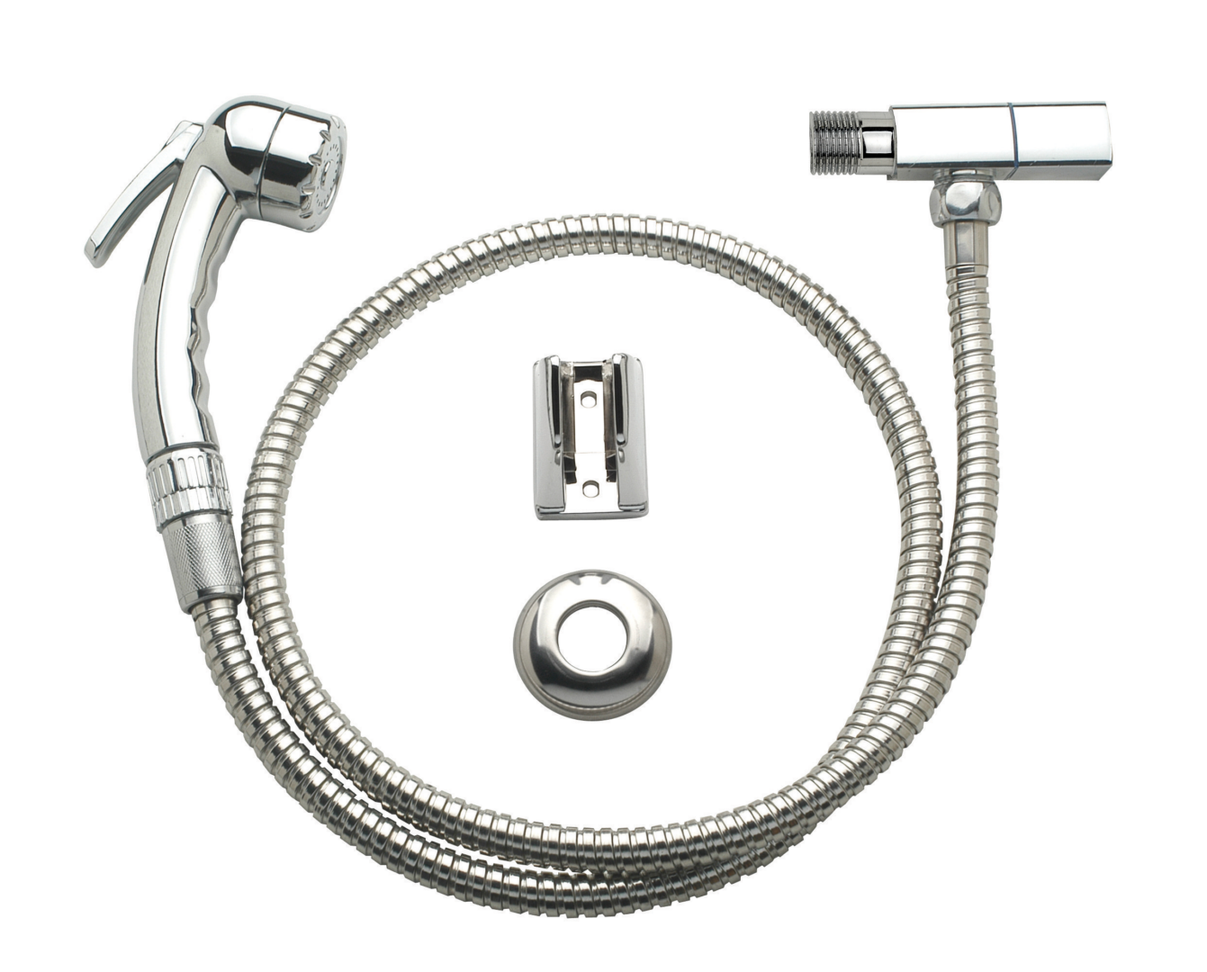 Ducha Higiênica Cromada Flexivel Inox e Registro