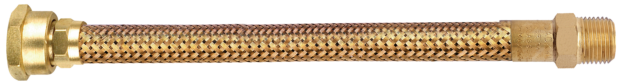 Ligação Flex. Tombak 30cm Diam. 3/8 – 3/4 BSP [I] x 1/2 BSP [E]